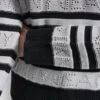 Jerséu a rayas con logo y punto calado Jerséu a rayas con logo y punto calado