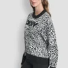 Jerséu de punto con logo de leopardo Jerséu de punto con logo de leopardo