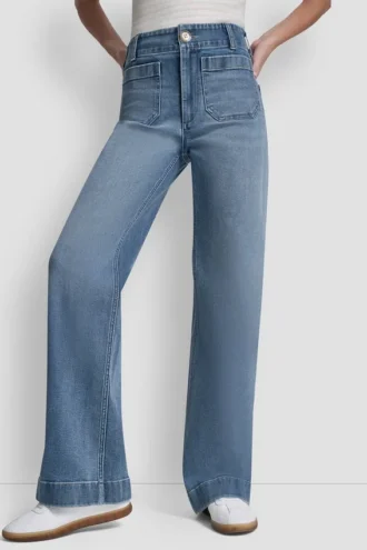 pantaln de cintura alta y pierna ancha con bolsillos de parche 2 1 330x495 - Pantal&oacute;n de cintura alta y pierna ancha con bolsillos de parche