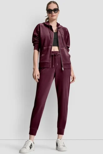 Pantalones Jogger ajustados con logotipo bordado en terciopelo