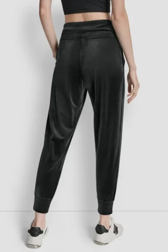 Pantalones Jogger ajustados con logotipo bordado en terciopelo