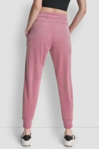 Pantalones Jogger ajustados con logotipo bordado en terciopelo