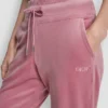 Pantalones Jogger ajustados con logotipo bordado en terciopelo