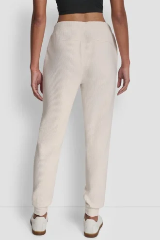 Pantalones Jogger de talle alto con tejido de punto acanalado