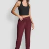 Pantalones Jogger de talle alto con tejido de punto acanalado