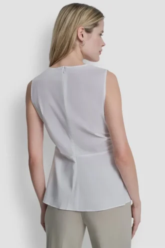 Partes De Arriba sin mangas con fruncido en la parte delantera