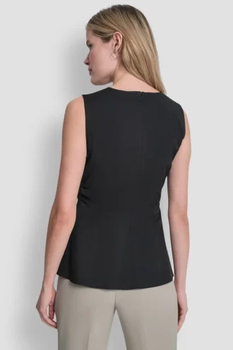 Partes De Arriba sin mangas con fruncido en la parte delantera