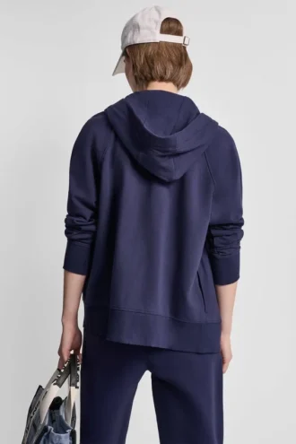 Sudadera con capucha, cremallera y cordones con logotipo en dos tonos