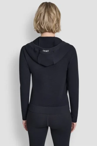 Sudadera con capucha y cremallera completa sin costuras