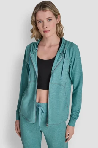 Sudadera con capucha y cremallera completa teñida al azar