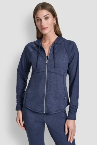 Sudadera con capucha y cremallera completa teñida al azar