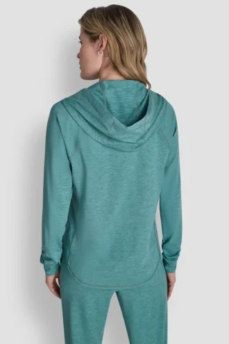 Sudadera con capucha y cremallera completa teñida al azar