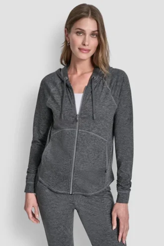 Sudadera con capucha y cremallera completa teñida al azar