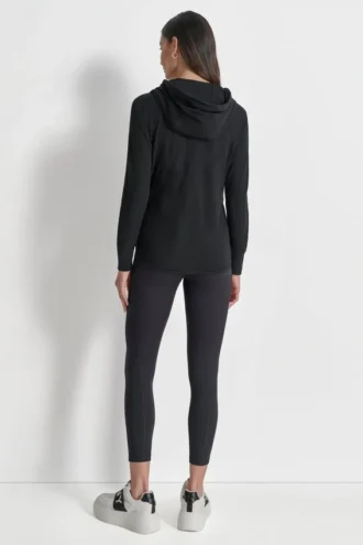 Sudadera con capucha y cremallera completa tipo mini waffle