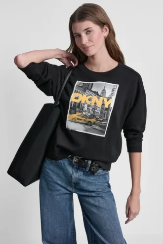 Sudadera con logo fotorrealista de DKNY Taxi