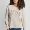 Sudadera de cuello redondo con logotipo de DKNY con pedrería