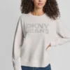 Sudadera de cuello redondo con logotipo de DKNY con pedrería