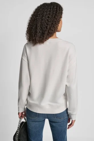 Sudadera de cuello redondo con logotipo de DKNY con pedrería