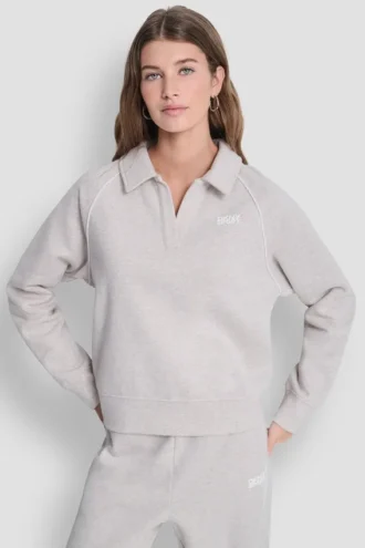 Sudadera polo con logotipo ribeteado