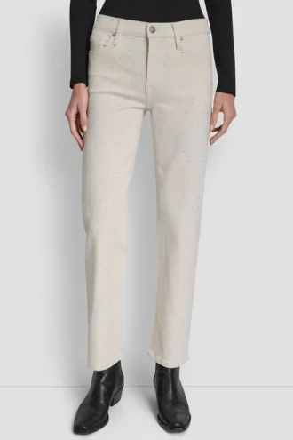 Talle medio, corte recto clásico con mini Pedrería