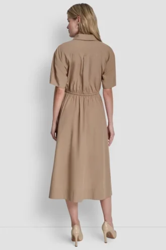 Vestido camisero con cremallera