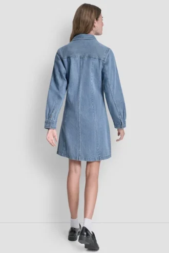 Vestido de corte A con costuras