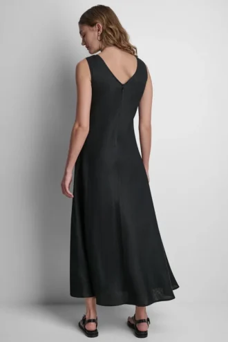 Vestido Maxi de lino deshilachado