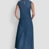 Vestido midi sin mangas de mezclilla