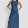Vestido midi sin mangas de mezclilla